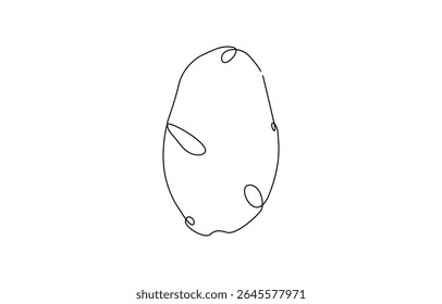 Potatoes vector illustration. One continuous line drawing art illustration, One line drawing features two potatoes, One line drawing features two potatoes in a simple and elegant continuous line.