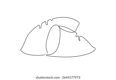 Potatoes vector illustration. One continuous line drawing art illustration, One line drawing features two potatoes, One line drawing features two potatoes in a simple and elegant continuous line.