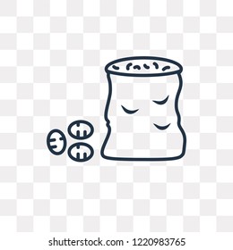 Potatoes vector outline icon isolated on transparent background, high quality linear Potatoes transparency concept can be used web and mobile