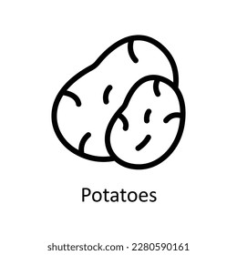 Potatoes Vector   outline Icons. Simple stock illustration stock