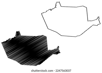 Potengi municipality (Ceará state, Municipalities of Brazil, Federative Republic of Brazil) map vector illustration, scribble sketch Potengi map