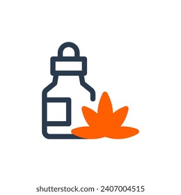 Wirksame Cannabis Extract Vectorsymbol Illustration für Arzneimittelanwendungen