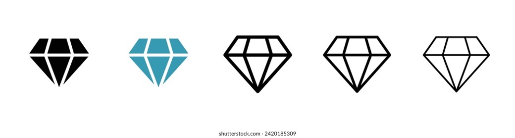 Potent Effectiveness Vector Icon Set. High-Quality Diamond Vector Symbol for UI Design.