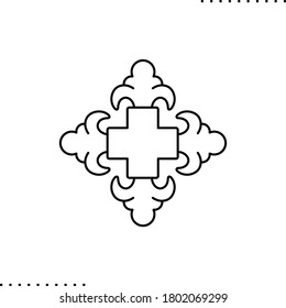сross potent, monastery christian symbol vector icon in outline
