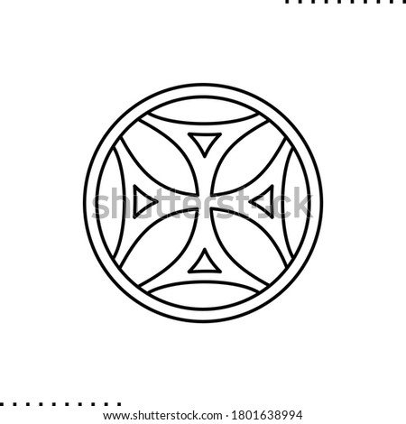 сross potent, monastery christian symbol vector icon in outline