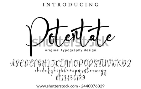 Potentate Font Stylish brush painted an uppercase vector letters, alphabet, typeface
