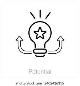 Potential and brain icon concept
