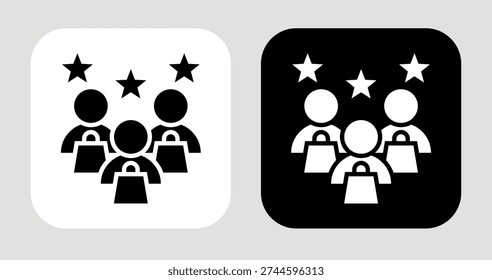 Potential Buyers Icon In Black and White Glyph Style