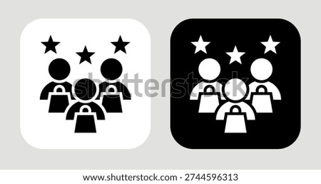 Potential Buyers Icon In Black and White Glyph Style