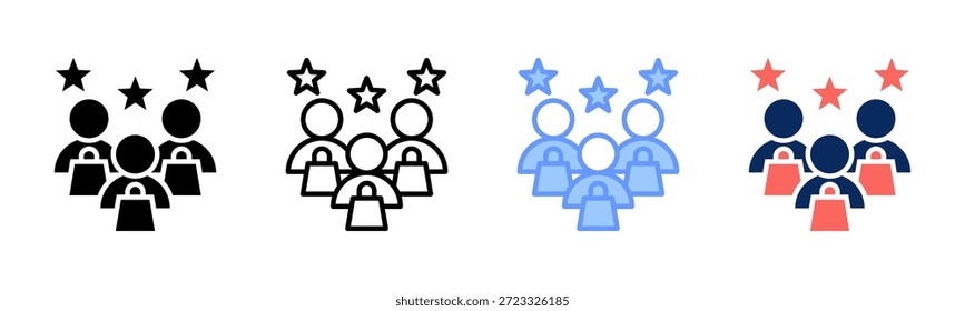 Potential Buyers icon set multiple style collection