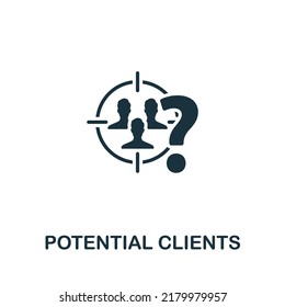 Potential Clients Icon. Monochrome Simple Line Data Science Icon For Templates, Web Design And Infographics