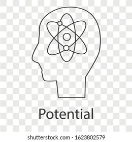 Potential concept on transparency background. Creative idea design. Flat vector illustration for template, brochure, web page or presentation
