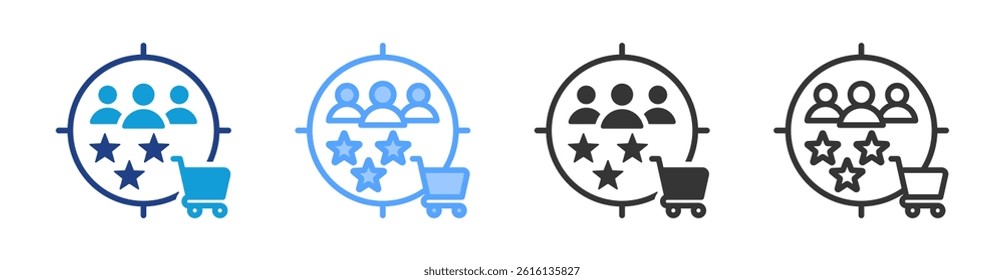 Potential Customers icon set multiple style collection