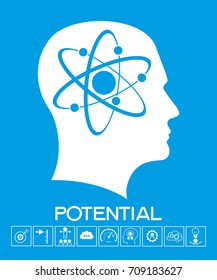 Potential design concept. Modern template with icons. The file is saved in the version AI10 EPS