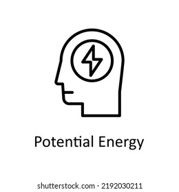 Potential Energy vector Outline Icon Design illustration on White background. EPS 10 File