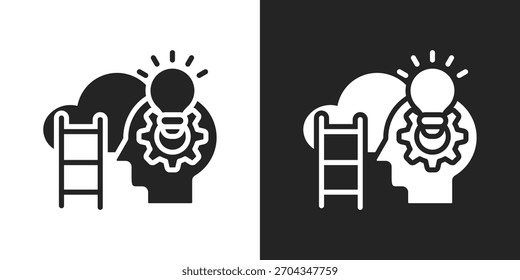 Icono Potencial En Estilo Glifo Blanco Y Negro