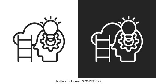 Potential Icon In Black And White Outline Style