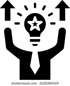 Ilustración vectorial de glifo de ícono potencial