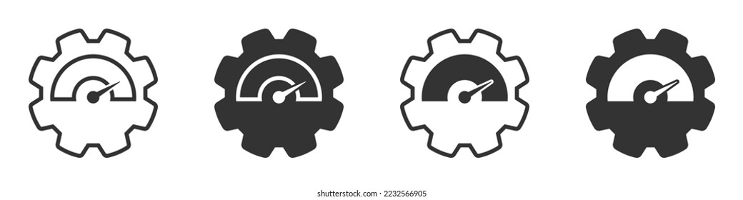 Potencial conjunto de iconos. Evaluación del rendimiento del trabajo. Ilustración vectorial.