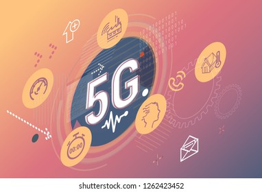 Potential of Telecom Technology 5G - Concept Illustration as EPS 10 File