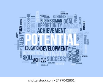 Potential wordcloud template. Business concept vector background.