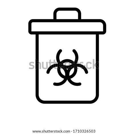  potentially infectious substances vector line Icon Design, Biomedical waste Steel Can Concept, Biohazardous container on white backgruond,