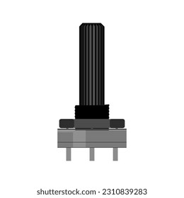 Potentiometer (Adjustable Variable Resistor) Vector Illustration: Visualizing the Design and Functionality of a Potentiometer, a Variable Resistor that Allows for Adjustable Resistance Settings