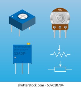 Potentiometer adjustment resistor tune control rotate