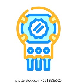 potentiometer electronic component color icon vector. potentiometer electronic component sign. isolated symbol illustration