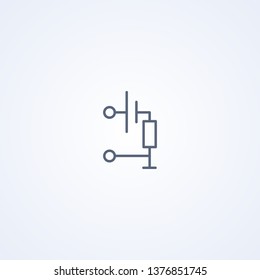 Potentiometer, vector best gray line symbol on white background, EPS 10