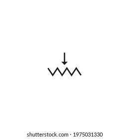 potentiometer vector symbol, potentiometer icon in electronic circuits