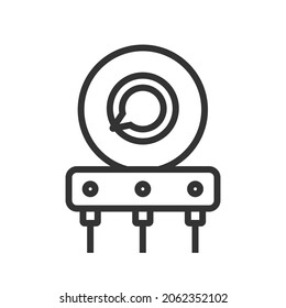 Potentiomter outline icon, electronic and circuit part accessories in main board