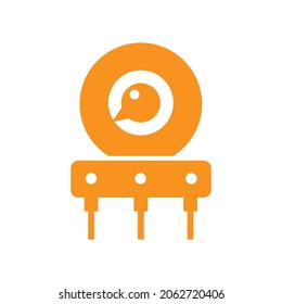 Potentiómetro de icono sólido, accesorios de piezas electrónicas y de circuito en 4000x4000 píxeles de fondo blanco de tablero