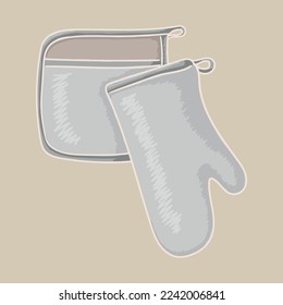 Potholder and glove. Accessories for the kitchen