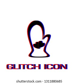 Potholder icon flat. Simple pictogram - Glitch effect. Vector illustration symbol