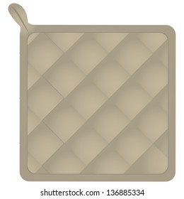 Pot-holder. Kitchen wipes provide an opportunity to take over the hot pan. Vector illustration.