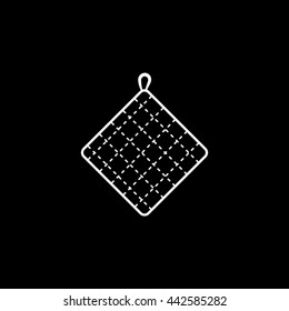 Potholder Line Icon On Black Background