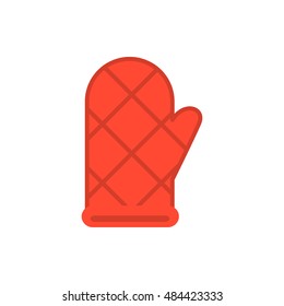 potholder mitten icon. flat design