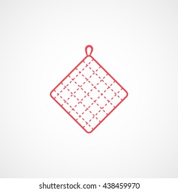 Potholder Red Line Icon On White Background