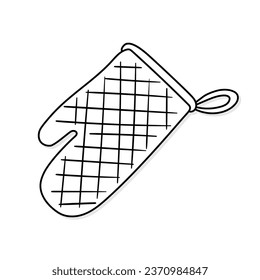 Potholder vector icon in doodle style. Symbol pigskin in simple design. Cartoon object hand drawn isolated on white background.