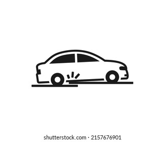Potholautoschäden. Vektorgrafik