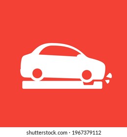 baches y un coche, icono vector