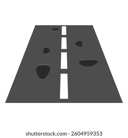 potholed highway. asphalt potholes. vector illustration. infrastructure. highway. transportation