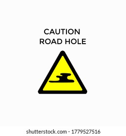 potholes warning signs. simple design with a white background
