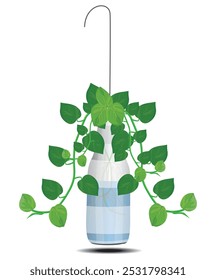 Pothos in a bottle vector design