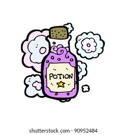 caricatura de poción en botellas