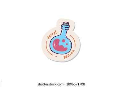 potion bottle doodle sticker design