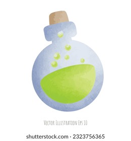Potion bottle hand drawn in halloween day , isolated on white background  ,vector illustration EPS 10