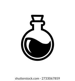 Potion Bottle Icon Chemical Elixir Flask Vector Illustration Simple Design