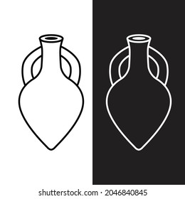 Potion Bottle Icon. Empty Chemical Container Line Art 